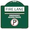 Signmission Fire Lane Emergency Access Route W/ No ParkingHeavy-Gauge Aluminum Sign, 18" x 18", GW-1818-24016 A-DES-GW-1818-24016 - alternate 1